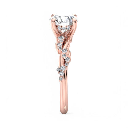 1.50CT Round Cut Lab Grown Diamond Solitaire Twig Engagement Ring