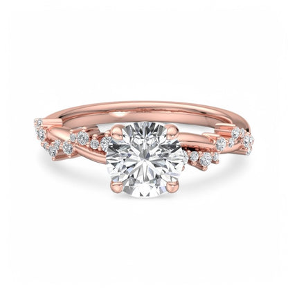 1.50CT Round Cut Lab Grown Diamond Solitaire Twig Engagement Ring