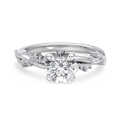 1.50CT Round Cut Lab Grown Diamond Solitaire Twig Engagement Ring