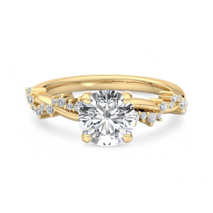 1.50CT Round Cut Lab Grown Diamond Solitaire Twig Engagement Ring