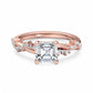 1. 1/4 Carat Asscher Cut Lab Grown Diamond Unique Twig and Leaf Ring