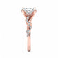 1.5 CT Oval cut Lab Grown Diamond Twig and Leaf Engagement ring for Women