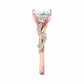 IGI Certified 1.5CT Princess Cut Lab Grown Diamond Twig and Leaf Engagement Ring
