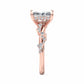 1.5 CT Radiant Cut Lab Grown Diamond Twig Engagement Ring
