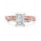 1.5 CT Radiant Cut Lab Grown Diamond Twig Engagement Ring