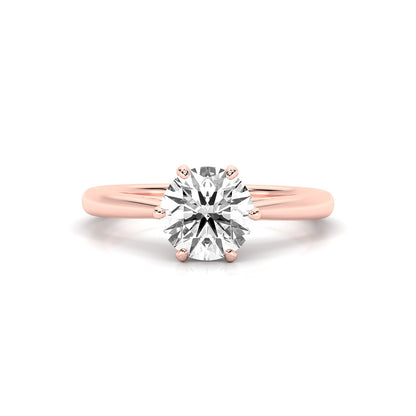 2.00ct Round Cut Lab Grown Diamond Solitaire 6 Prong Engagement Ring 14k Rose Gold