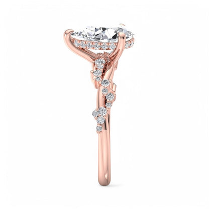 1.50ct Pear shaped Lab grown Diamond Infinity Engagement Ring