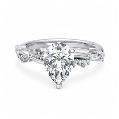 1.50ct Pear shaped Lab grown Diamond Infinity Engagement Ring