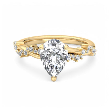 1.50ct Pear shaped Lab grown Diamond Infinity Engagement Ring