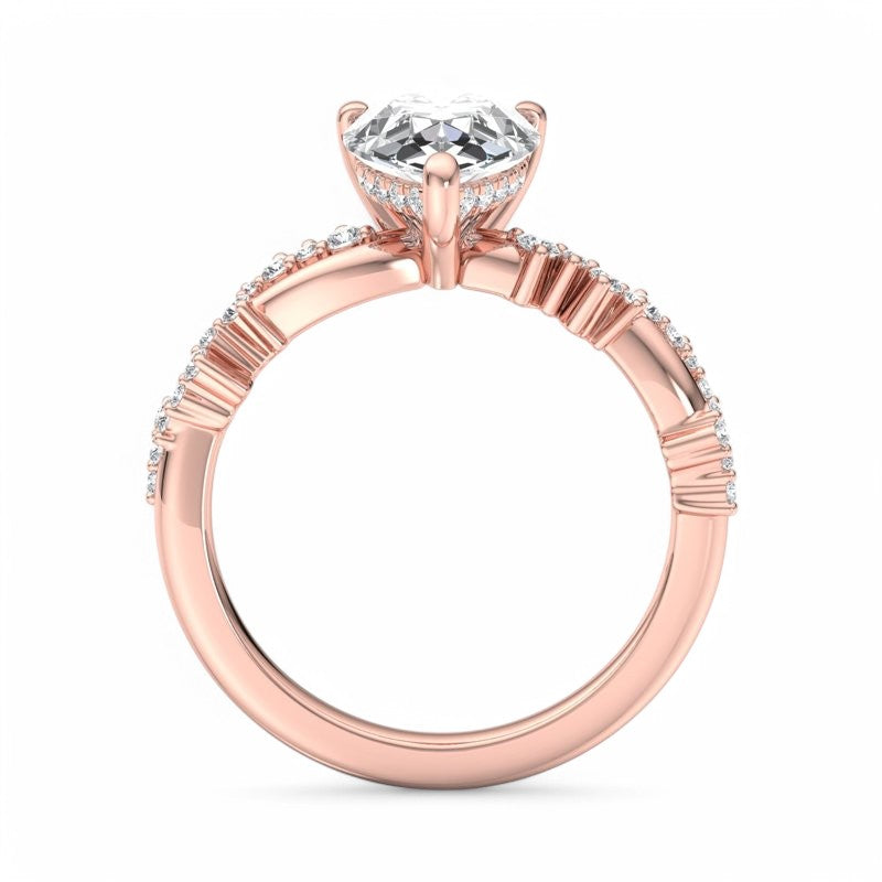 1.50ct Pear shaped Lab grown Diamond Infinity Engagement Ring