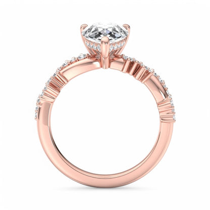 1.50ct Pear shaped Lab grown Diamond Infinity Engagement Ring