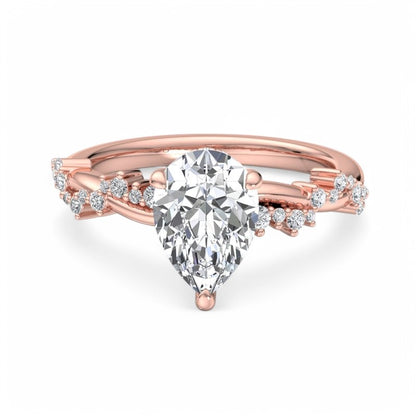 1.50ct Pear shaped Lab grown Diamond Infinity Engagement Ring