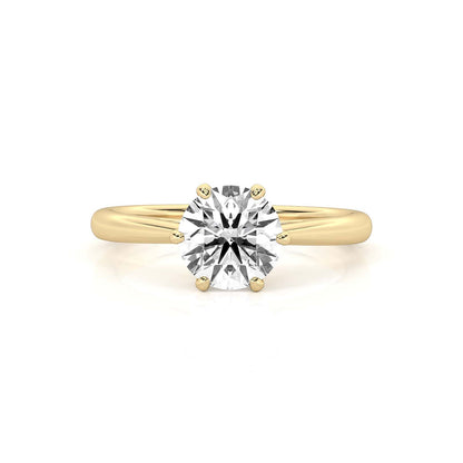 2.00ct Round Cut Lab Grown Diamond Solitaire 6 Prong Engagement Ring 14k Rose Gold