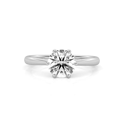 2.00ct Round Cut Lab Grown Diamond Solitaire 6 Prong Engagement Ring 14k Rose Gold