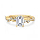 1.50ct Emerald cut  Lab Grown Diamond Twisted Pave Engagement Ring