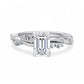 1.50ct Emerald cut  Lab Grown Diamond Twisted Pave Engagement Ring
