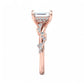 1.50ct Emerald cut  Lab Grown Diamond Twisted Pave Engagement Ring