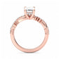 1.50ct Emerald cut  Lab Grown Diamond Twisted Pave Engagement Ring