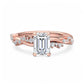 1.50ct Emerald cut  Lab Grown Diamond Twisted Pave Engagement Ring