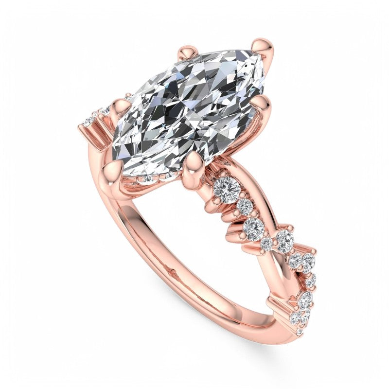 1.650 ct Marquise Cut  Lab Grown Diamond Solitaire infinity Engagement Ring