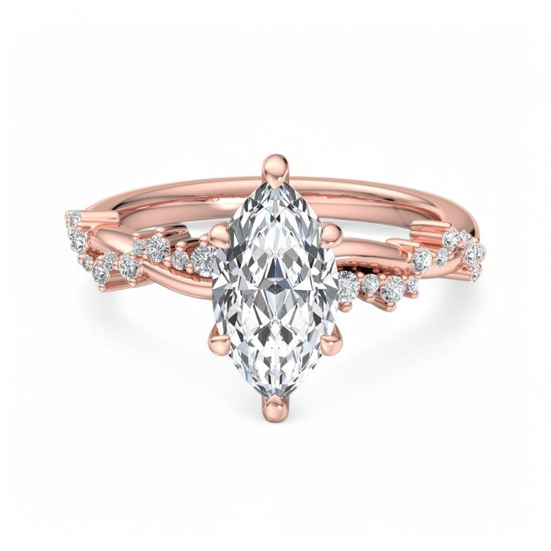 1.650 ct Marquise Cut  Lab Grown Diamond Solitaire infinity Engagement Ring
