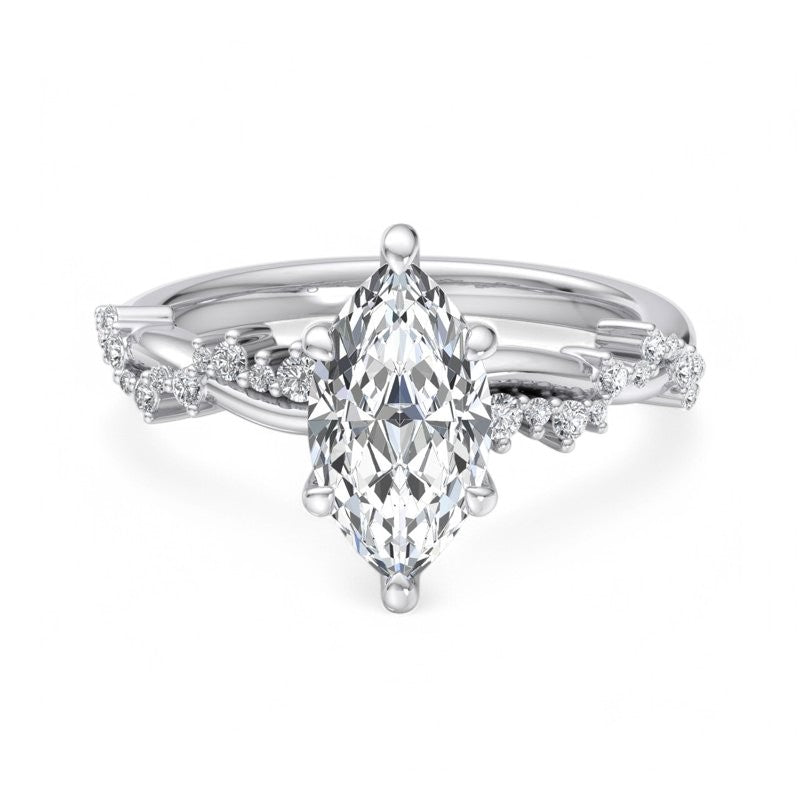 1.650 ct Marquise Cut  Lab Grown Diamond Solitaire infinity Engagement Ring