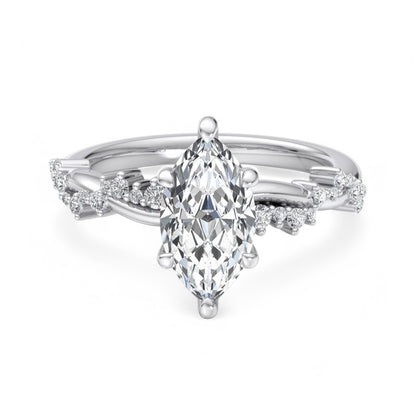 1.650 ct Marquise Cut  Lab Grown Diamond Solitaire infinity Engagement Ring