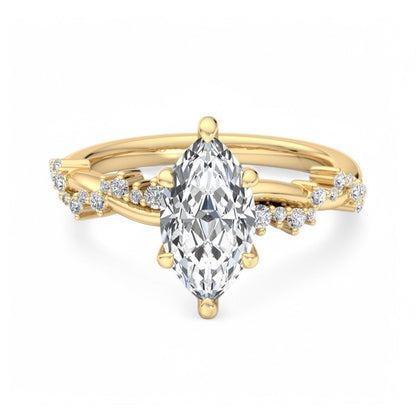   marquise cut lab grown diamond solitaire ring 