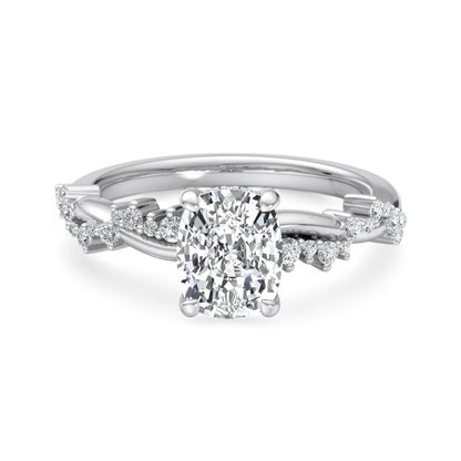  Elongated Cushion Diamond Ring