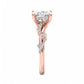 1.650 ct Elongated Cushion Cut Lab Grown Diamond Solitaire Twisted Pave Band Ring