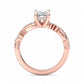 1.650 ct Elongated Cushion Cut Lab Grown Diamond Solitaire Twisted Pave Band Ring