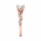 1.25ct Cushion Cut Lab Grown Diamond Solitaire Engagement Ring,Twisted Band