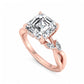 1. 1/5 Carat Asscher Cut Lab Grown Diamond Unique Twig and Leaf Ring