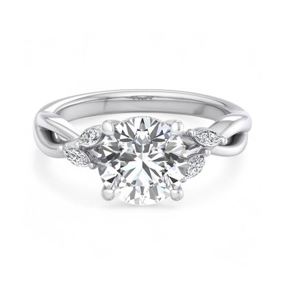 Nature Inspired 1.50 Carat Round Cut Lab Grown Diamond Engagement Ring