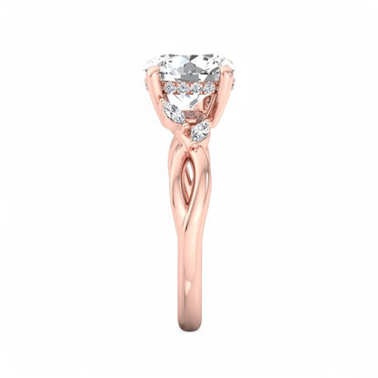 Nature Inspired 1.50 Carat Round Cut Lab Grown Diamond Engagement Ring
