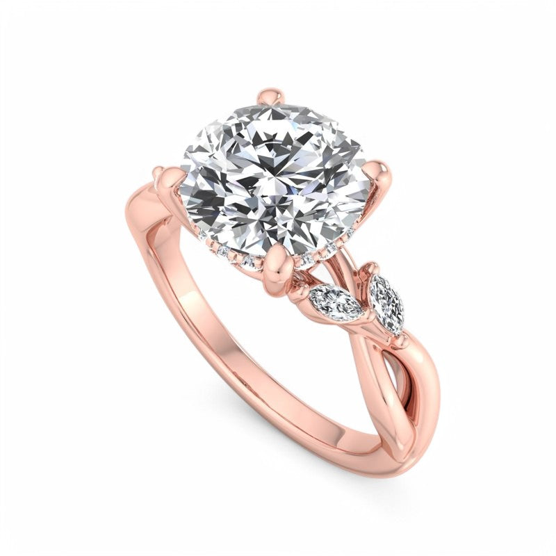 Nature Inspired 1.50 Carat Round Cut Lab Grown Diamond Engagement Ring