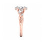 1.5 ct Oval cut Lab Grown Diamond Nature Inspired Engagement Ring