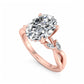 1.5 ct Oval cut Lab Grown Diamond Nature Inspired Engagement Ring