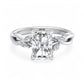 1.5 Carat Radiant Cut Lab Grown Diamond Engagement Ring with Hidden Halo