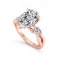 1.5 ct Pear Shaped Lab Grown Diamond Engagement Ring in 14k Rose Gold Twist Band