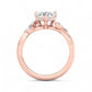 1.5 ct Pear Shaped Lab Grown Diamond Engagement Ring in 14k Rose Gold Twist Band