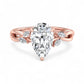1.5 ct Pear Shaped Lab Grown Diamond Engagement Ring in 14k Rose Gold Twist Band