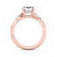 2.00ct Cushion Cut Lab Grown Engagement Ring Twisted Pave Band Affordable Luxury