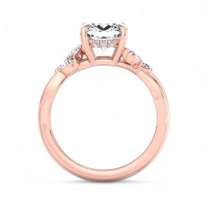 2.00ct Cushion Cut Lab Grown Engagement Ring Twisted Pave Band Affordable Luxury