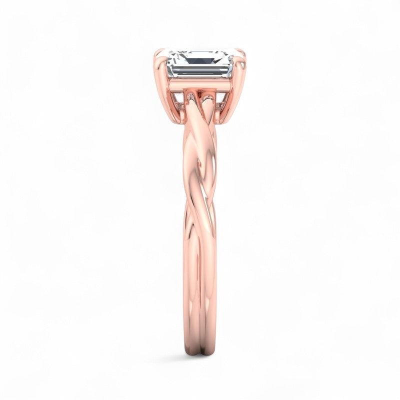 Elegant 2.00ct  Asscher Cut Lab Grown Diamond Solitaire Ring for Engagement