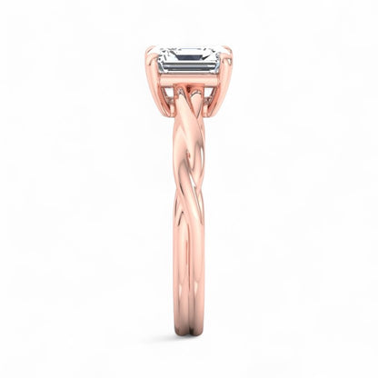 Elegant 2.00ct  Asscher Cut Lab Grown Diamond Solitaire Ring for Engagement