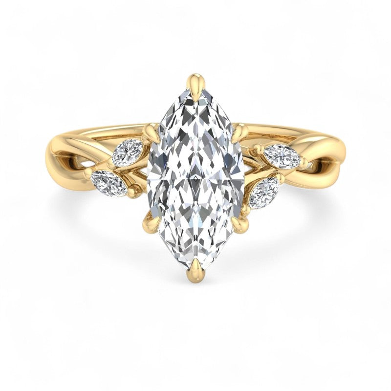 Marquise Shape Lab Grown Diamond Engagement Ring, Ethical & Stunning Design
