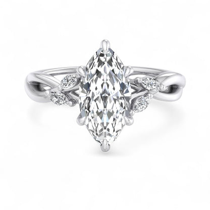 lab grown diamond marquise engagement ring​

