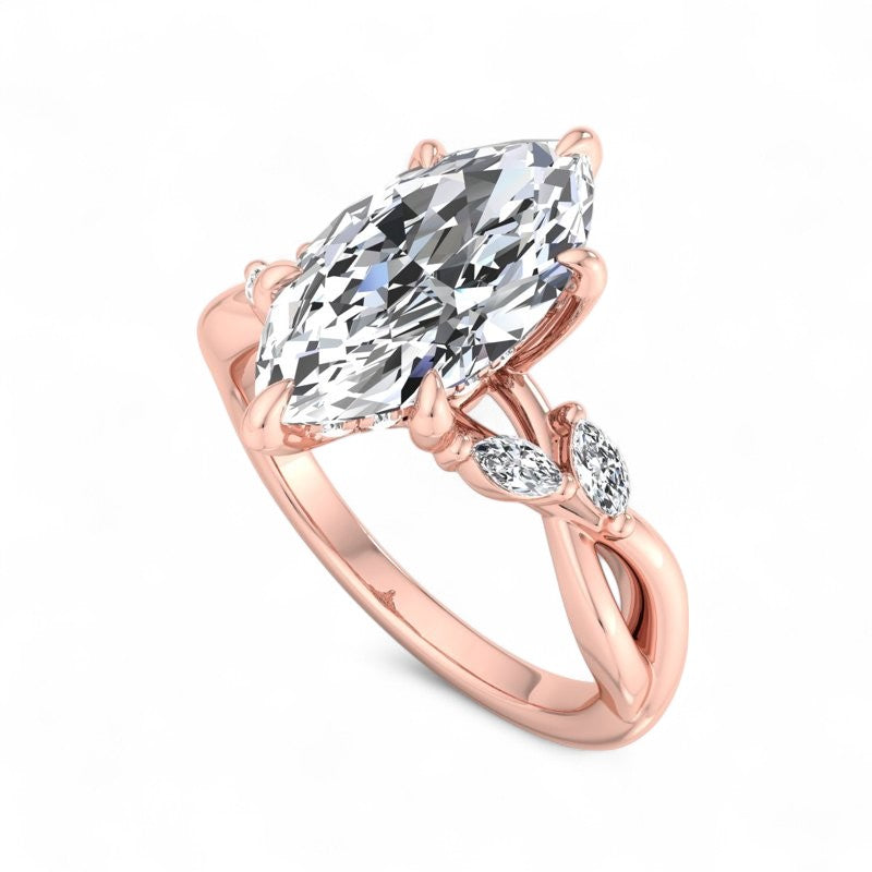 Marquise Shape Lab Grown Diamond Engagement Ring, Ethical & Stunning Design