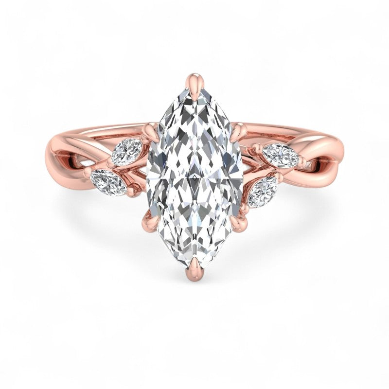 Marquise Shape Lab Grown Diamond Engagement Ring, Ethical & Stunning Design